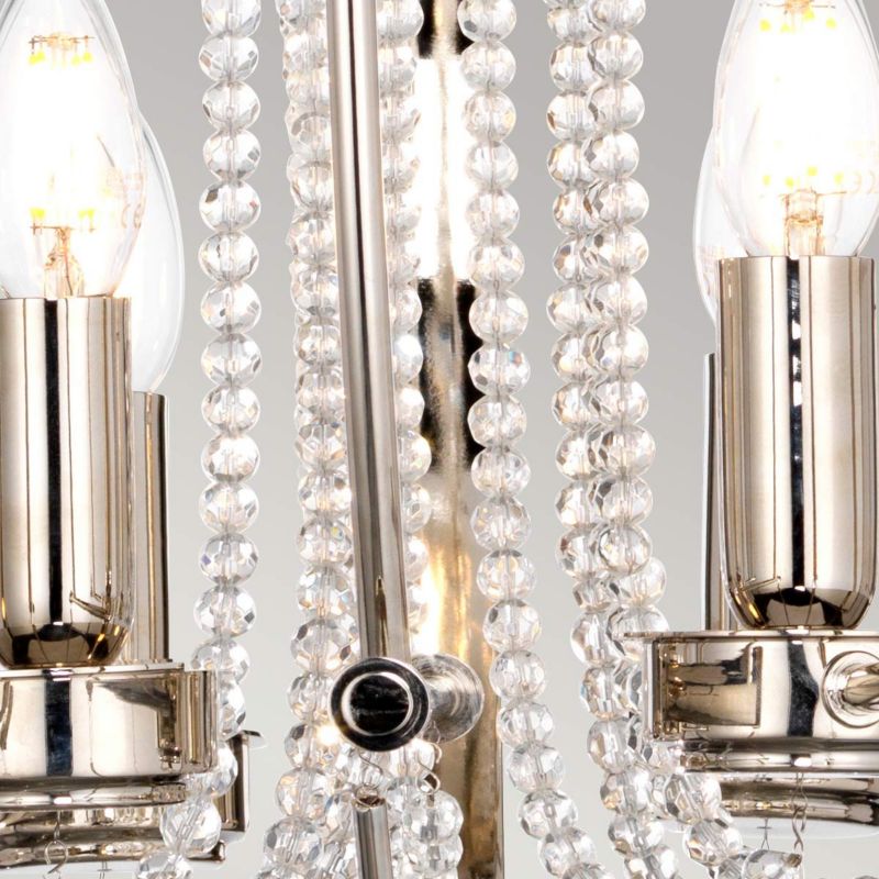 Lampa wisząca Elstead Cassie polerowany nikiel wym: 398 x 60,7 x 60,7 cm 6xE14 x 60W 1 szt.
