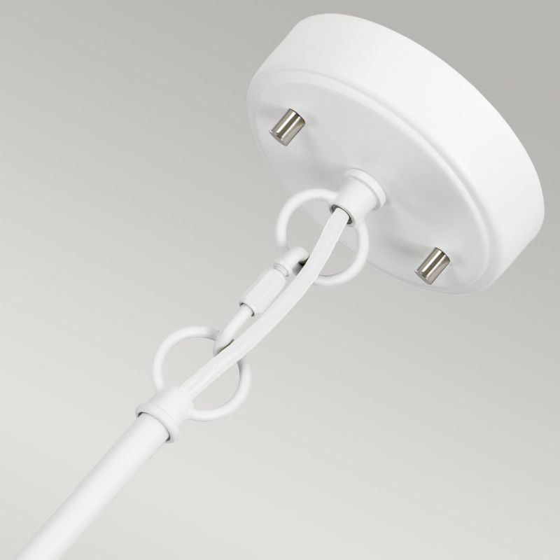 Lampa wisząca Elstead Corona satynowa biel-polerowany nikiel wym: 121,8 x 30 x 30 cm 2xE27 x 60W 1 szt.