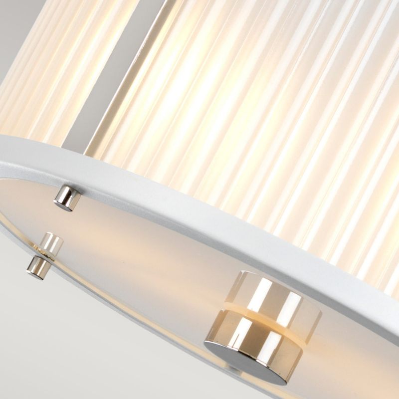 Lampa wisząca Elstead Corona satynowa biel-polerowany nikiel wym: 121,8 x 30 x 30 cm 2xE27 x 60W 1 szt.