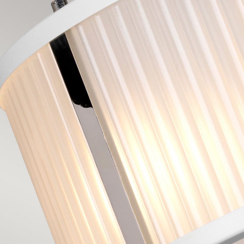 Lampa wisząca Elstead Corona satynowa biel-polerowany nikiel wym: 121,8 x 30 x 30 cm 2xE27 x 60W 1 szt.