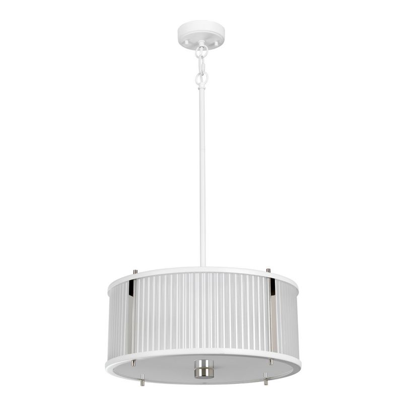 Lampa wisząca Elstead Corona satynowa biel-polerowany nikiel wym: 123,3 x 40 x 40 cm 3xE27 x 60W 1 szt.