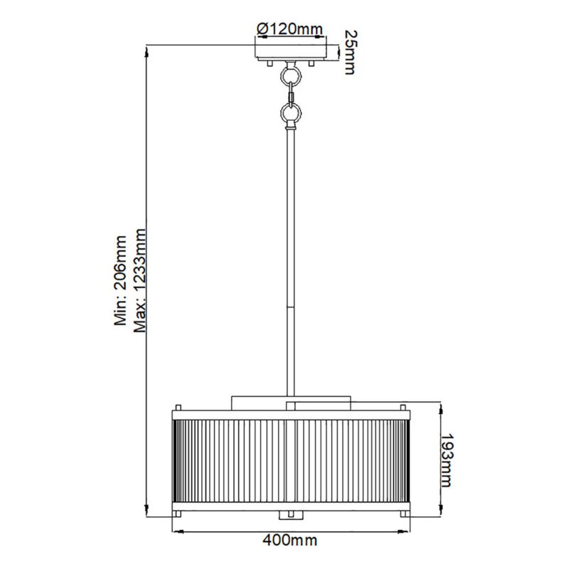 Lampa wisząca Elstead Corona satynowa biel-polerowany nikiel wym: 123,3 x 40 x 40 cm 3xE27 x 60W 1 szt.
