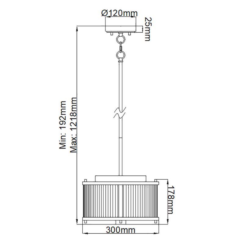Lampa wisząca Elstead Corona stary brązowo-złota wym: 121,8 x 30 x 30 cm 2xE27 x 60W 1 szt.