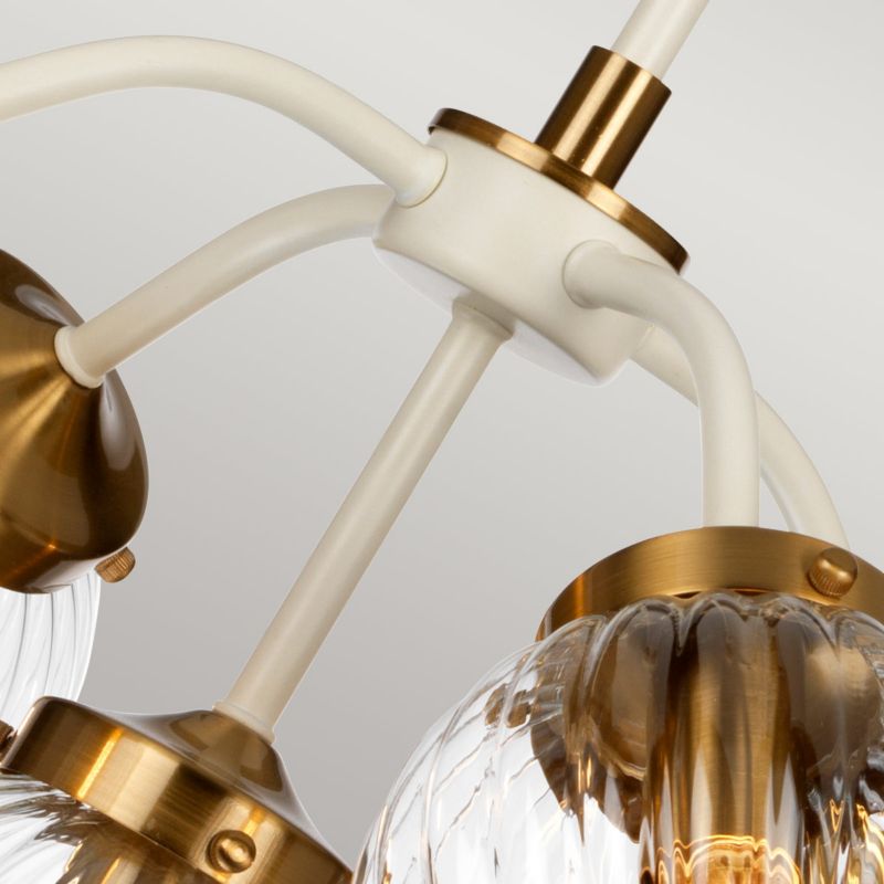 Lampa wisząca Elstead Cosmos kremowo-postarzany mosiądz wym: 146,9 x 56,7 x 56,7 cm 5xE14 x 8W 1 szt.