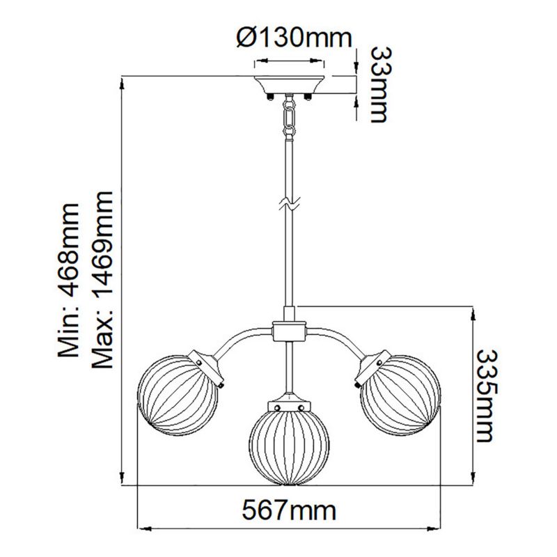 Lampa wisząca Elstead Cosmos kremowo-postarzany mosiądz wym: 146,9 x 56,7 x 56,7 cm 5xE14 x 8W 1 szt.