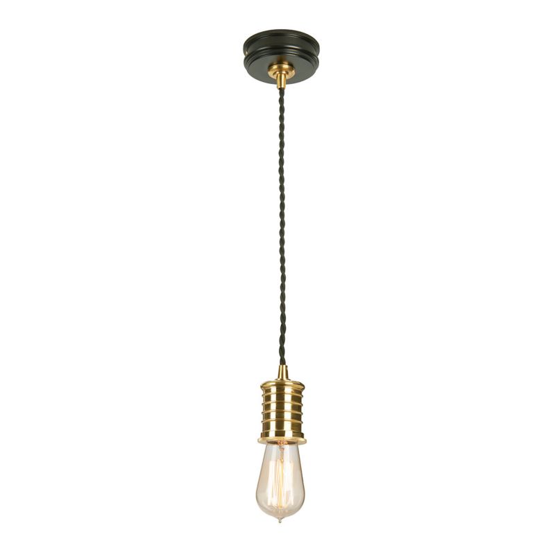 Lampa wisząca Elstead Douille 4117 czarna-polerowany mosiądz retro 1xE27 x 60W 1 szt.