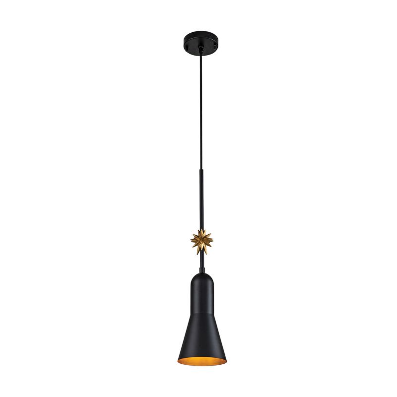 Lampa wisząca Elstead Etoile matowa czerń-płatki złota wym: 151,1 x 13,3 x 13,3 cm 1xE27 x 60W 1 szt.