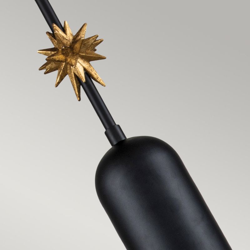Lampa wisząca Elstead Etoile matowa czerń-płatki złota wym: 156,8 x 17,8 x 17,8 cm 1xE27 x 60W 1 szt.