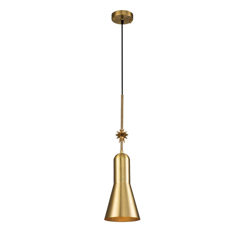 Lampa wisząca Elstead Etoile postarzany mosiądz-płatki złota wym: 156,8 x 17,8 x 17,8 cm 1xE27 x 60W 1 szt.