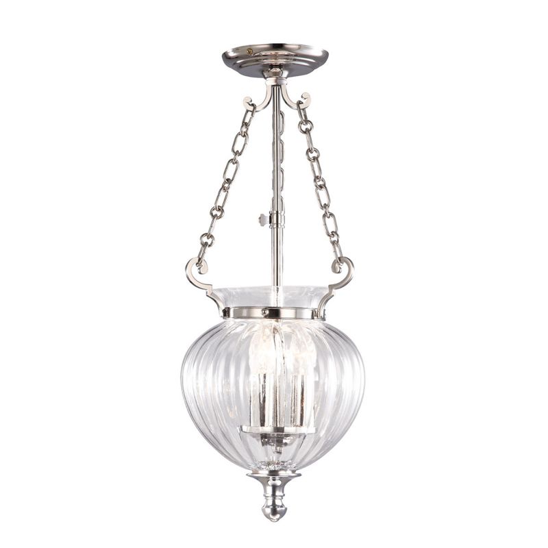 Lampa wisząca Elstead Finsbury Park polerowany nikiel dekoracyjna 3xE14 x 60W 1 szt.