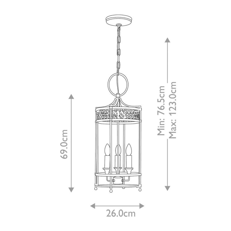 Lampa wisząca Elstead Guildhall polerowany nikiel wym: 123 x 26 x 26 cm 3xE14 x 60W 1 szt.