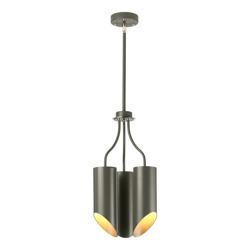 Lampa wisząca Elstead Quinto ciemnoszara-polerowany nikiel wym: 155,2 x 26,8 x 26,8 cm 3xE27 x  1 szt.