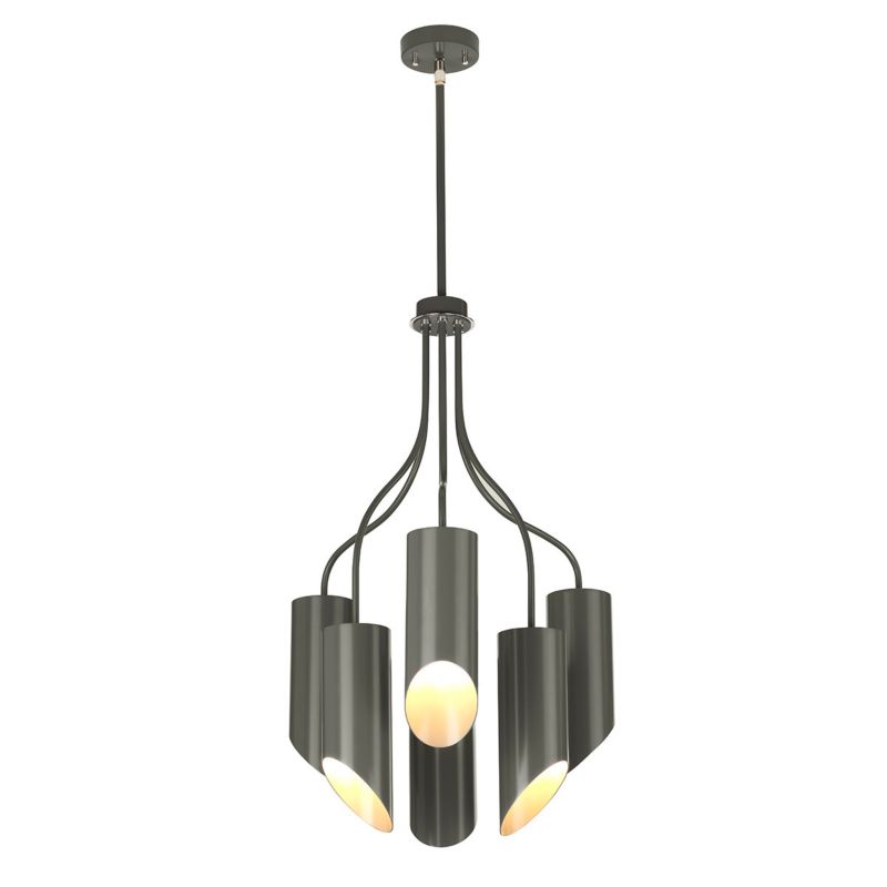 Lampa wisząca Elstead Quinto ciemnoszara-polerowany nikiel wym: 178,8 x 52 x 52 cm 6xE27 x  1 szt.