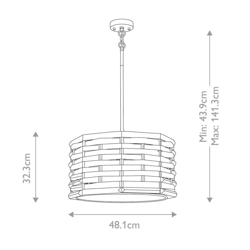 Lampa wisząca Elstead Shoal polerowany nikiel wym: 141,3 x 48,1 x 48,1 cm 4xE27 x  1 szt.