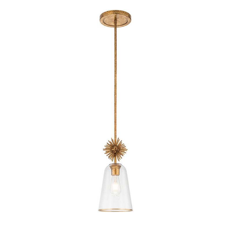 Lampa wisząca Elstead Staring 7326 przecierane złoto-przezroczysty do kuchni 1xE27 x 1 szt.
