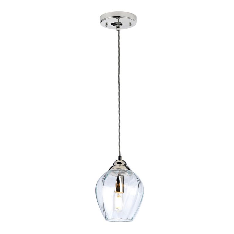 Lampa wisząca Elstead Tiber polerowany nikiel wym: 219,2 x 17,5 x 17,5 cm 1xE27 x  1 szt.