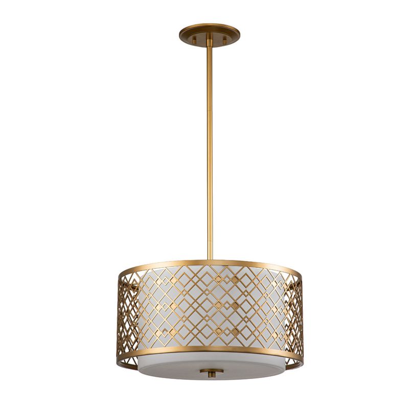 Lampa wisząca Elstead Ziggy lakierowane złoto wym: 117,5 x 40,6 x 40,6 cm 2xE27 x  1 szt.