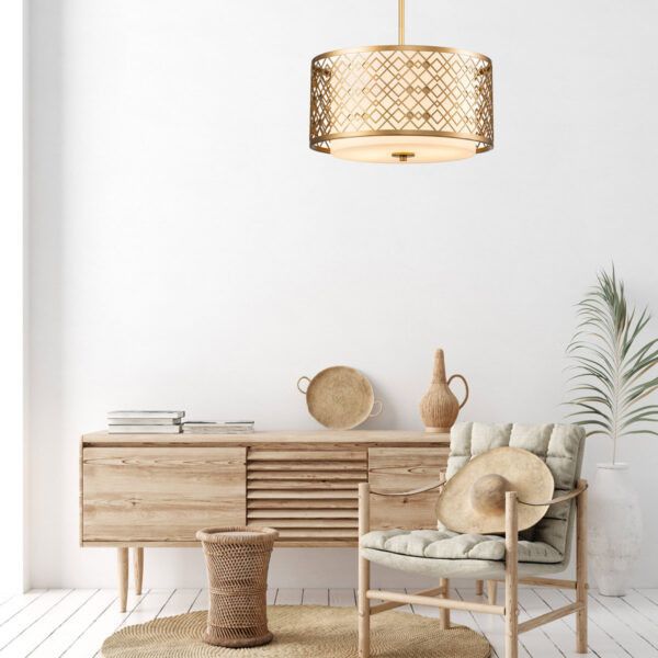 Lampa wisząca Elstead Ziggy lakierowane złoto wym: 117,5 x 40,6 x 40,6 cm 2xE27 x  1 szt.