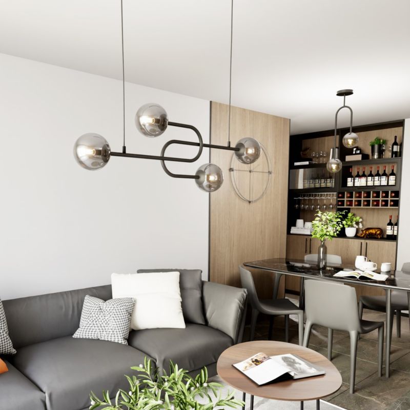 Lampa wisząca Emibig ATRIA czarna 4xE14x15W IP20 wym:120x105x15cm - 1 szt.