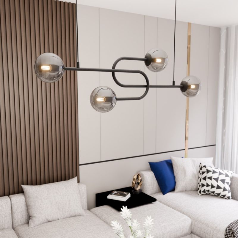 Lampa wisząca Emibig ATRIA czarna 4xE14x15W IP20 wym:120x105x15cm - 1 szt.