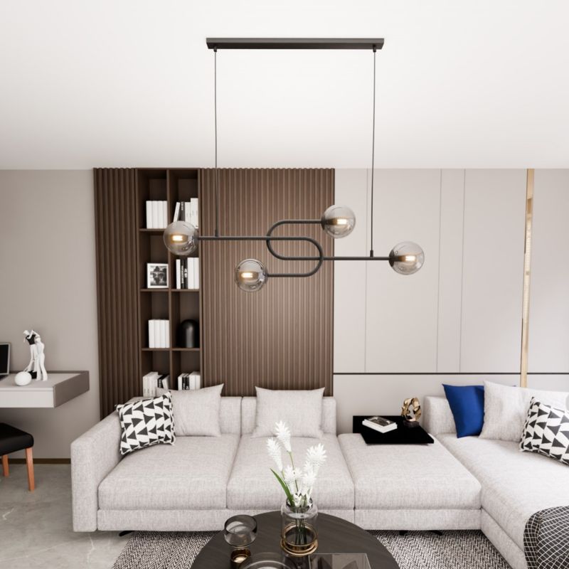 Lampa wisząca Emibig ATRIA czarna 4xE14x15W IP20 wym:120x105x15cm - 1 szt.