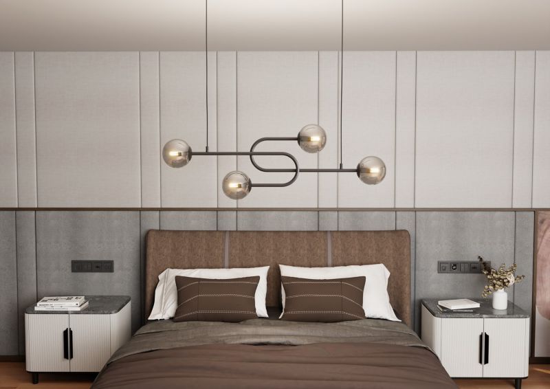 Lampa wisząca Emibig ATRIA czarna 4xE14x15W IP20 wym:120x105x15cm - 1 szt.