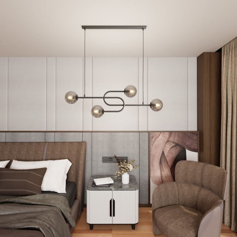Lampa wisząca Emibig ATRIA czarna 4xE14x15W IP20 wym:120x105x15cm - 1 szt.