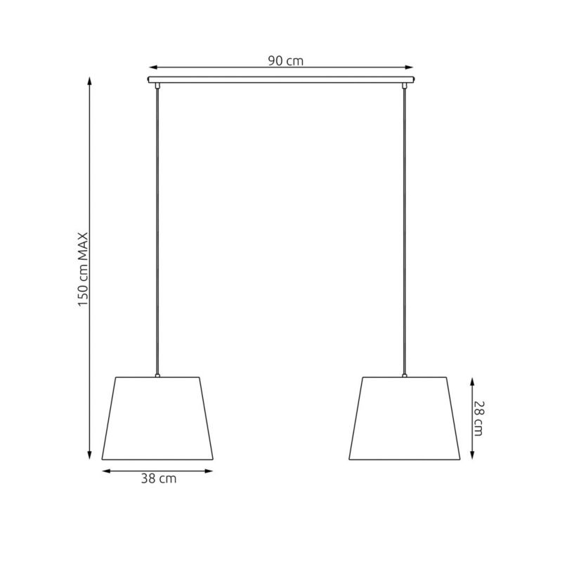 Lampa wisząca Emibig EPOCA beżowa 2xE27x20W IP20 wym:150x128x38cm - 1 szt.
