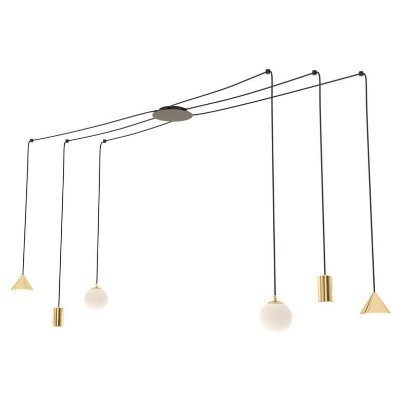Lampa wisząca Emibig Fuji 0573 złoto-czarna designerska
