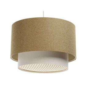 Lampa wisząca ERUTAN DOUBLE RATTAN 50  żółta/kremowa