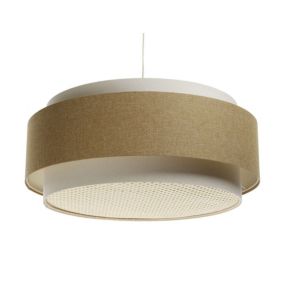 Lampa wisząca ERUTAN DUDU RATTAN  kremowa/żółta