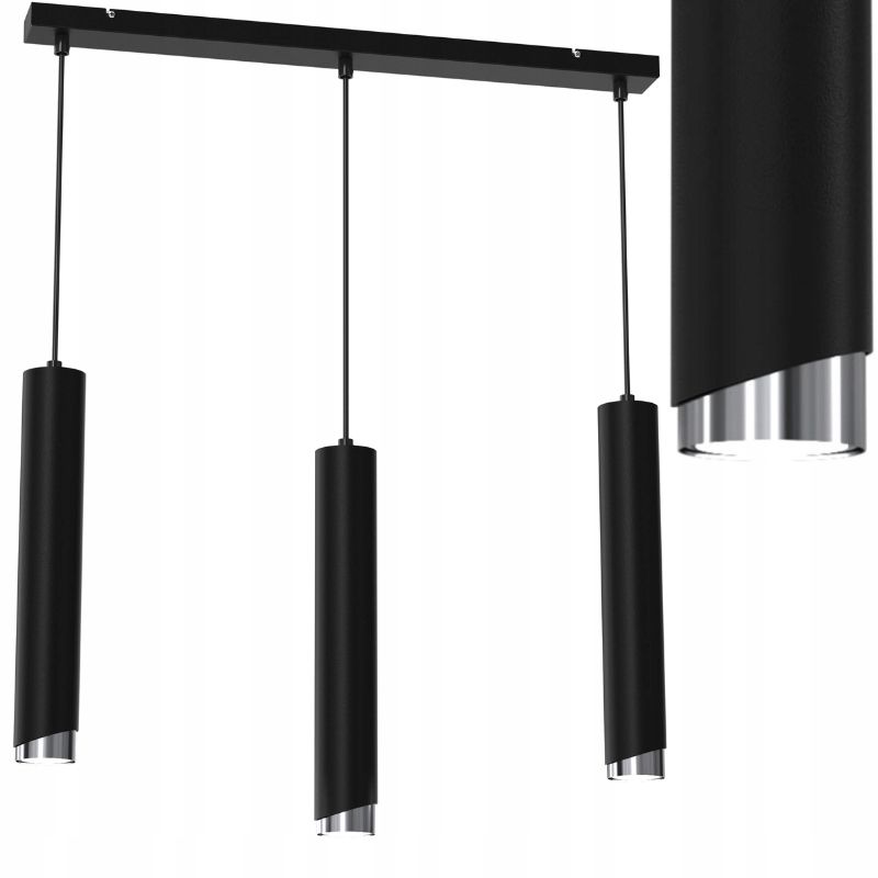 Lampa wisząca Ewilight listwa bevel czarny chrom 3x Gu10 1szt