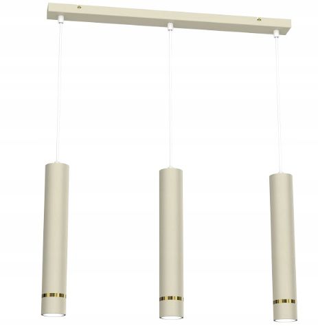 Lampa wisząca Ewilight listwa jokeys beż złoty 3XGU10 1szt.