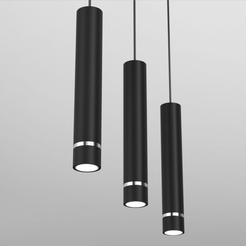 Lampa wisząca Ewilight listwa jokeys czarny chrom 3XGU10 1szt