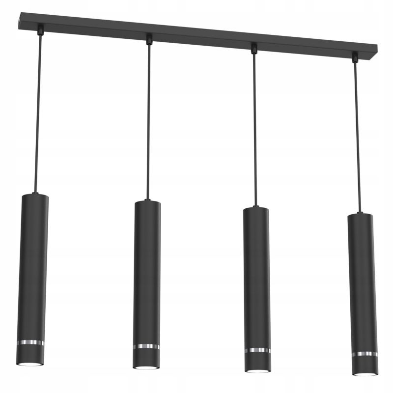 Lampa wisząca Ewilight listwa jokeys czarny chrom 4XGU10 1szt
