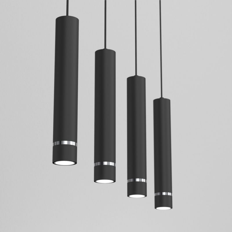 Lampa wisząca Ewilight listwa jokeys czarny chrom 4XGU10 1szt