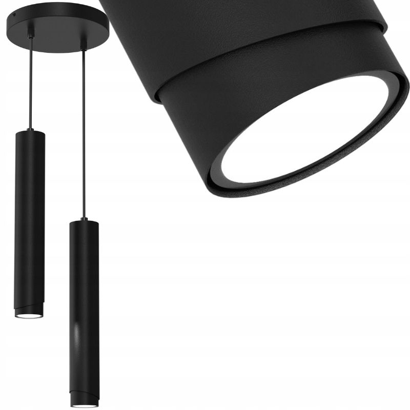 Lampa wisząca Ewilight na kole bevel 2x Gu10 czarny 1szt