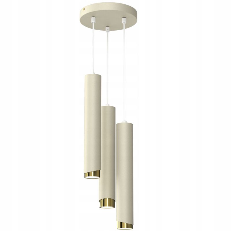 Lampa wisząca Ewilight na kole bevel beż złoty 3xGU10 1 szt.