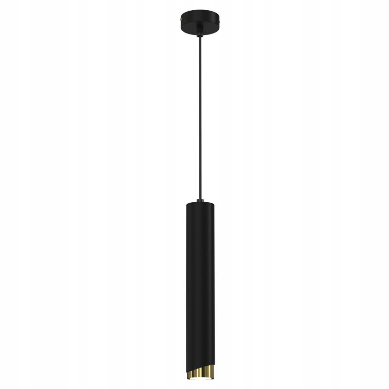 Lampa wisząca Ewilight na kole bevel tuba czarno złoty 1x Gu10 1szt