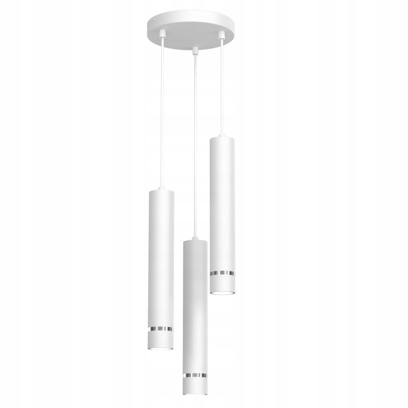 Lampa wisząca Ewilight na kole jokeys biało chrom  3xGU10 1szt