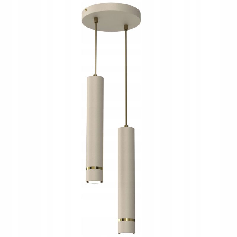 Lampa wisząca Ewilight na kole jokeys szary złoty 2xGu10 1szt