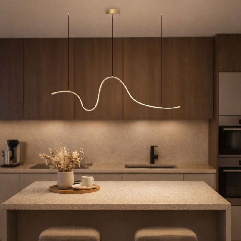 Lampa wisząca fala Rabalux Cobria złoto-biała LED 20W 3000KK 1600lm IP20 wym:150x110x12cm - 1 szt.