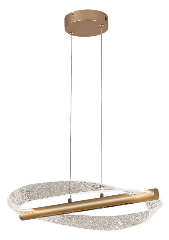 Lampa wisząca falujące pasma Rabalux Olyssia mosiężno-złota LED 24W 3000KK 1300lm IP20 wym:130x52x52cm - 1 szt.