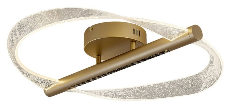 Lampa wisząca falujące pasma Rabalux Olyssia mosiężno-złota LED 24W 3000KK 1300lm IP20 wym:9,5x52x52cm - 1 szt.