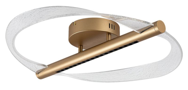 Lampa wisząca falujące pasma Rabalux Olyssia mosiężno-złota LED 24W 3000KK 1300lm IP20 wym:9,5x52x52cm - 1 szt.
