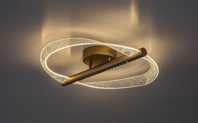 Lampa wisząca falujące pasma Rabalux Olyssia mosiężno-złota LED 24W 3000KK 1300lm IP20 wym:9,5x52x52cm - 1 szt.