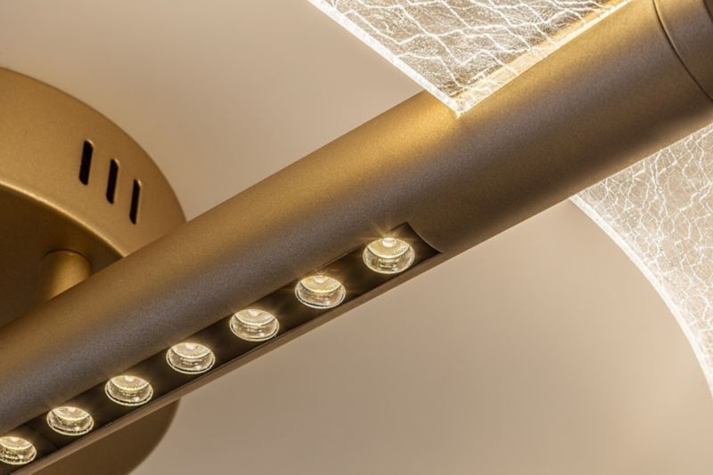 Lampa wisząca falujące pasma Rabalux Olyssia mosiężno-złota LED 24W 3000KK 1300lm IP20 wym:9,5x52x52cm - 1 szt.