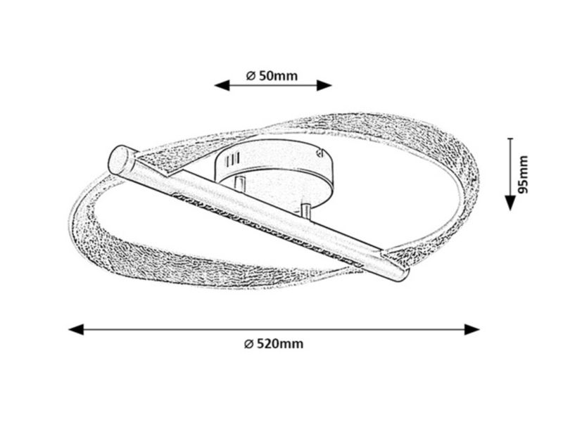 Lampa wisząca falujące pasma Rabalux Olyssia mosiężno-złota LED 24W 3000KK 1300lm IP20 wym:9,5x52x52cm - 1 szt.