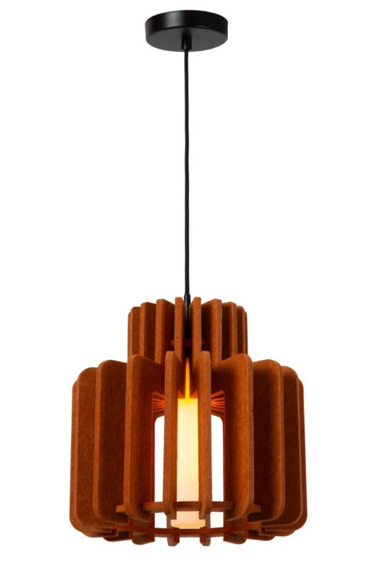 Lampa wisząca filcowy klosz 31 cm Lucide ROLLO żółto-pomarańczowa 1xE27x40W IP20 wym:150x31x31cm - 1 szt.