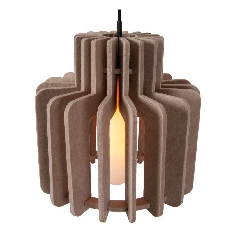 Lampa wisząca filcowy klosz 40 cm Lucide ROLLO szaro-dymiona 1xE27x40W IP20 wym:150x40x40cm - 1 szt.